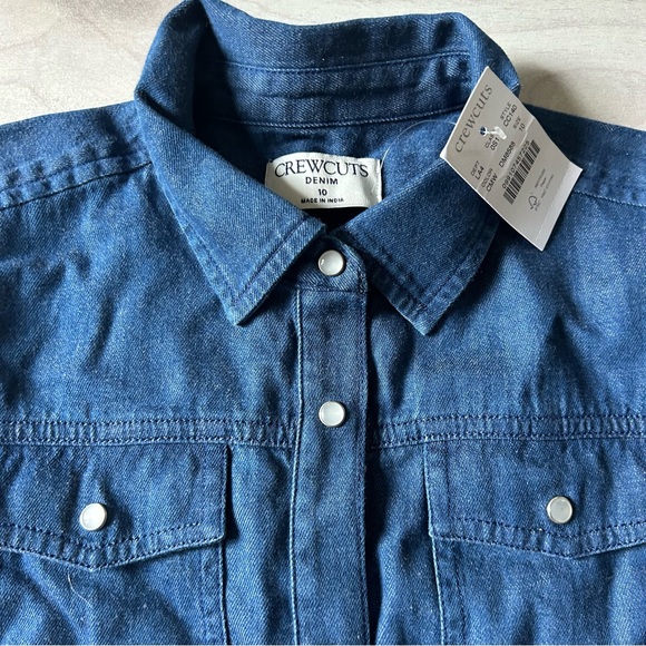 NWT Crewcuts Indigo Denim Snap Front Dress - Picture 2 of 6